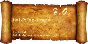 Halász Ormos névjegykártya